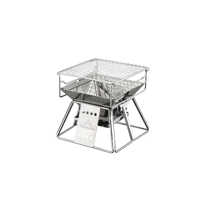 [Grill & Fire Pit] Camping Moon X-MINI; Small Portable Stainless Steel Tabletop Charcoal Grill with Carry Bag