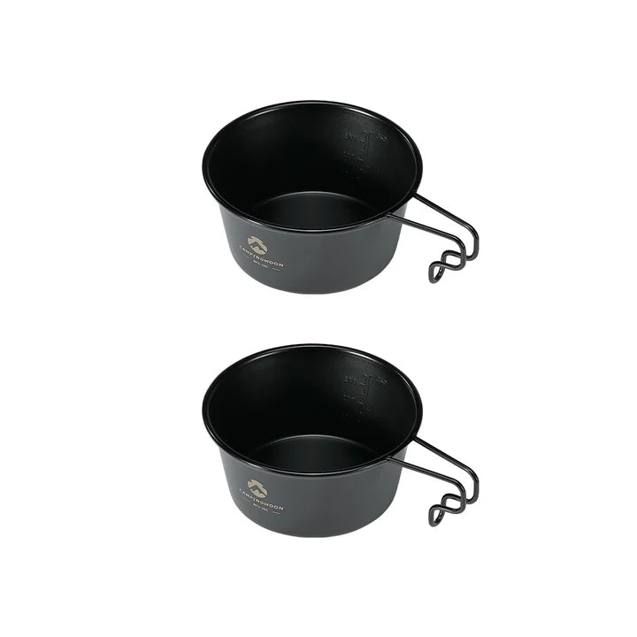[Cookware] Campingmoon BKS-360; 2pcs Set Stainless Steel Deep Type Camping Sierra Cup 15oz, 450ml Black