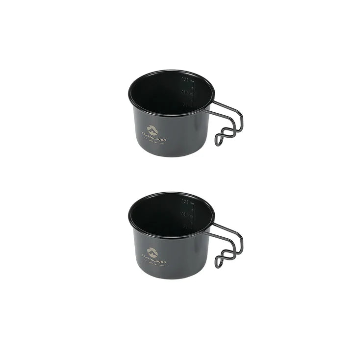 [Cookware] Campingmoon BKS-180-2P; Premium Solo Coffee Mug, Black, 5.3 fl oz (160 ml), Set of 2