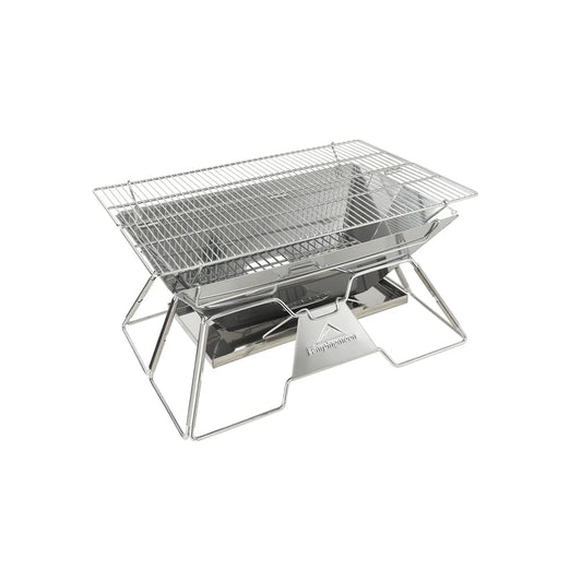 [Grill & Fire Pit] Campingmoon MT-3; Portable Stainless Steel Fire Pit & BBQ Grill with Carrying Bag, Foldable