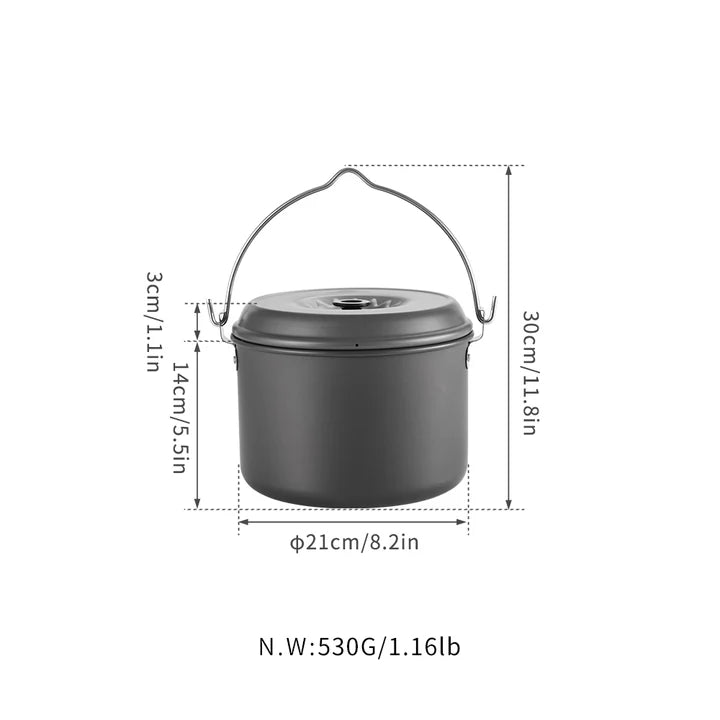 [Cookware] Campingmoon MC-230; 4-Quart Portable Camping Pot, Lightweight Aluminum