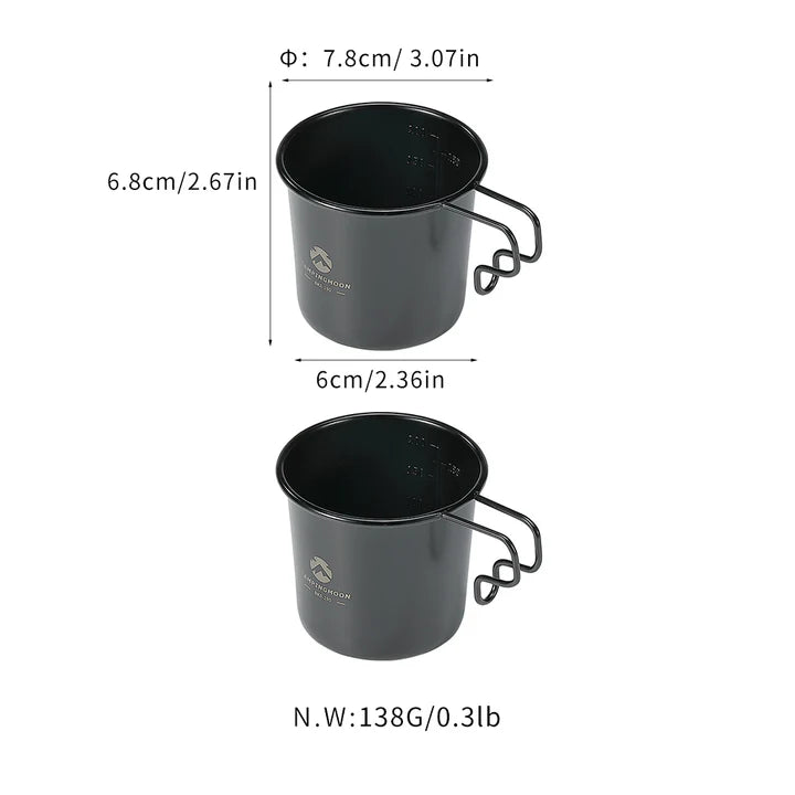 [Cookware] Campingmoon BKS-190-2p; 304 Stainless Steel Small Beer Mug, 7oz (210ml), 2Pcs
