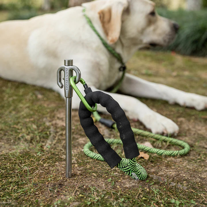 [Tent Tools] Campingmoon K45; 17-inch Dog Tie Out Stake, 360 Swivel Stainless Steel for Pets