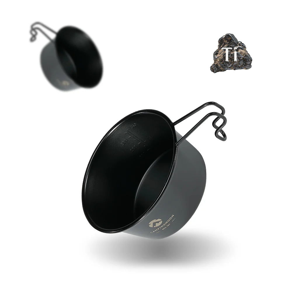 [Cookware] Campingmoon BKS-360; 2pcs Set Stainless Steel Deep Type Camping Sierra Cup 15oz, 450ml Black