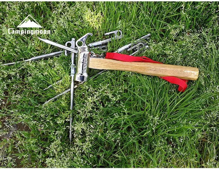 [Tent Tools] Campingmoon C5; Rhino Camping Hammer Portable Lightweight Multi-Purpose Stainless Steel Copper Head Solid Wood Handle Tent Peg Stakes Ground Nail