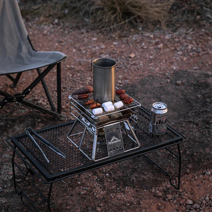 [Grill & Fire Pit] Camping Moon X-MINI; Small Portable Stainless Steel Tabletop Charcoal Grill with Carry Bag