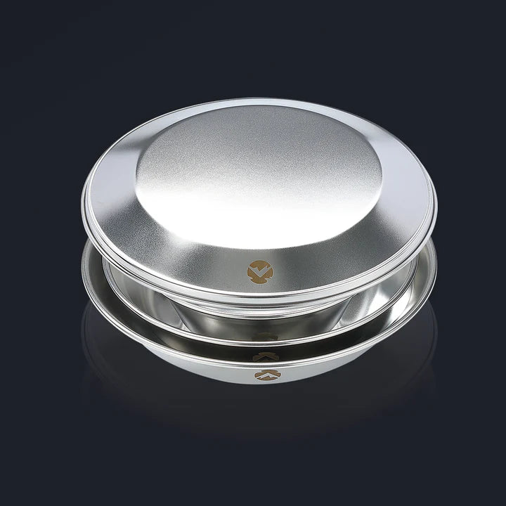 [Tableware] Campingmoon S395-1S; Stainless Steel Camping Plates Set, Dishwasher Safe