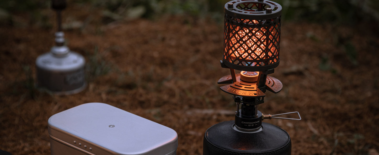 [Heater & Lantern] Campingmoon BKNX-92; Portable Stainless Steel Butane Heating Lamp Camping Outdoor Durable BBQ Heating Lamp Warmer Heater Lamp Stove Butane Gas Fuel Lantern Hiking Beach Travel Heavy Duty