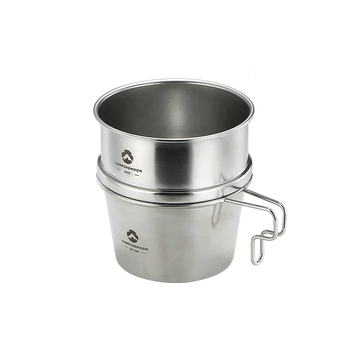 [Cookware] Campingmoon S369; Deep Sierra Cup 600ml Outdoor Camping Stainless Steel Sierra Cup Deep