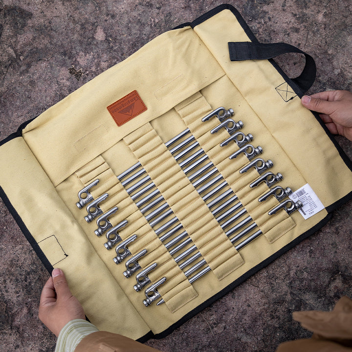 [Tent Tools] Campingmoon K30-8P; Forged Pegs, Stainless Steel Pegs, Hardening, Strength: HB366-388, Azuruda Stake, Tent Pegs, 11.8 inches (30 cm), 8 Pieces