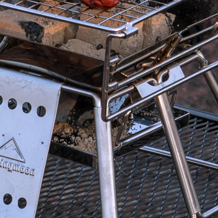 [Grill & Fire Pit] Camping Moon X-MINI; Small Portable Stainless Steel Tabletop Charcoal Grill with Carry Bag