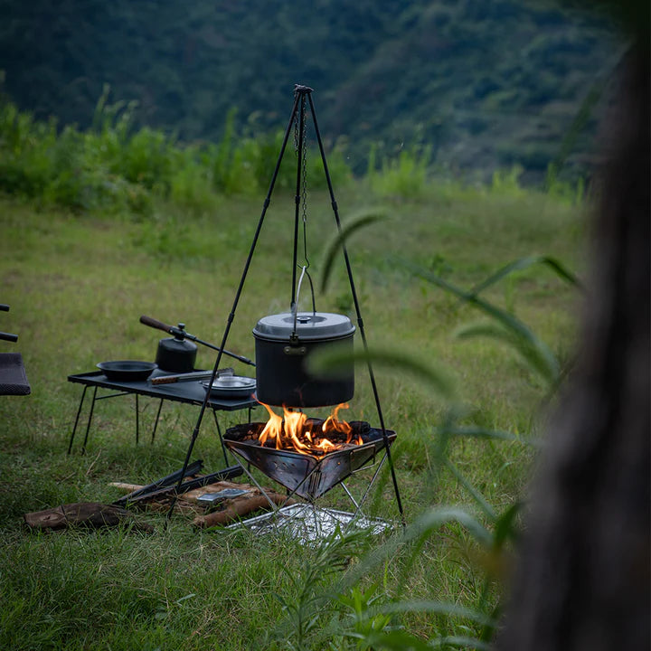 [Cookware] Campingmoon MC-255; Camping Pot 5.5-Quart Portable Campfire Cooking Hanging Pot Lightweight Aluminum