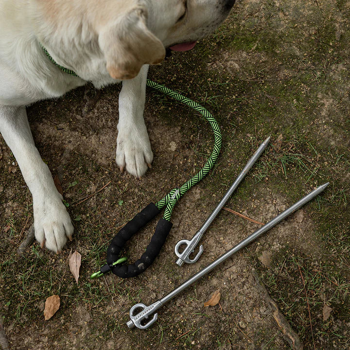 [Tent Tools] Campingmoon K45; 17-inch Dog Tie Out Stake, 360 Swivel Stainless Steel for Pets