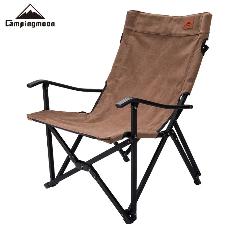 [Camping Chair] Campingmoon F-1003C-Black/Grey/Blue/Khaki/Brown; Foldable Chair Cotton Canvas Campfire Bonfire Open Fire Pits Camping Chair Low Style Chair