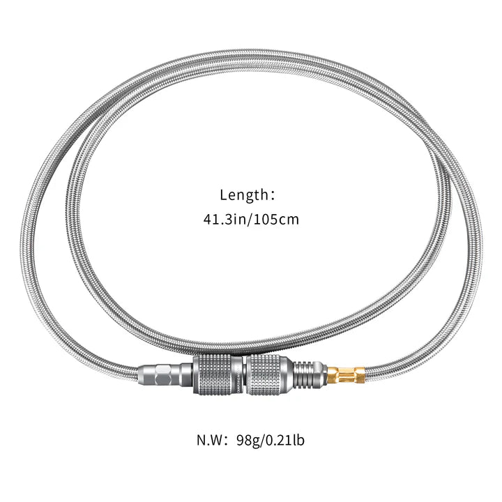 [Accessory] Campingmoon Z17; Camping Gas Canister Head Adapter Gas Hose for EN417 Lindal Valve Screw-on Type Canister and Device (39.37-inch Length)