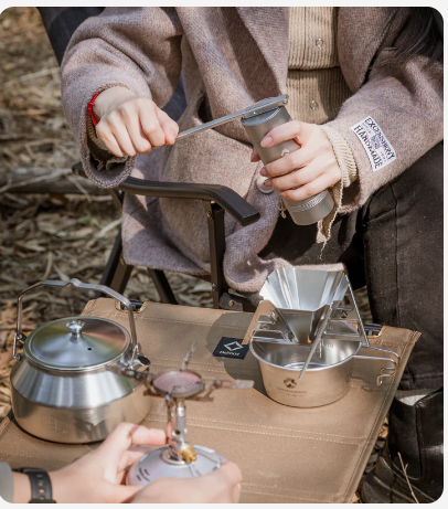 [Coffee Tools] Campingmoon CC-152; Outdoor Camping Hand Coffee Grinder Stainless Steel Grinding Core Folding Hand Coffee Grinder