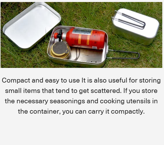 [Tableware] Campingmoon S-2013; Extra Thick Mess Tin, Large with Overflow Prevention Groove, Draining Hole, Outdoor Mess kit