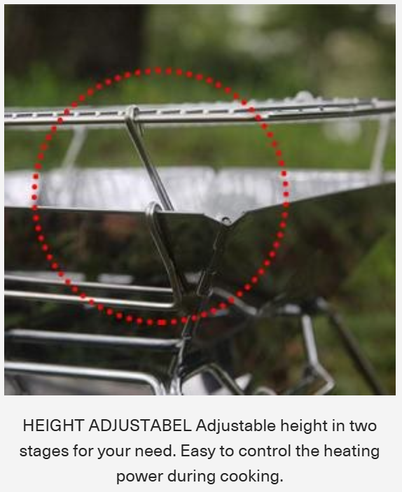 [Grill & Fire Pit] Camping Moon MT-3; Portable Stainless Steel Fire Pit & BBQ Grill with Carrying Bag, Foldable