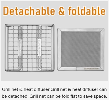 [Cookware] Campingmoon US-1615; Stainless Steel Camping Toaster, Gas Stove Bread Toaster with Mesh Fork