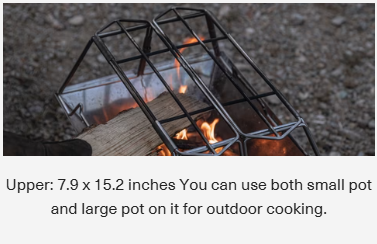 [Cookware Accessory] Campingmoon MT-3-ST; Collapsible Stainless Steel Campfire Cooking Stand Trivet for Outdoor Camping
