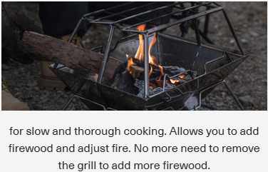 [Cookware Accessory] Campingmoon MT-3-ST; Collapsible Stainless Steel Campfire Cooking Stand Trivet for Outdoor Camping