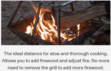 [Cookware Accessory] Campingmoon MT-2-ST; Collapsible Stainless Steel Campfire Cooking Stand Trivet for Outdoor Camping