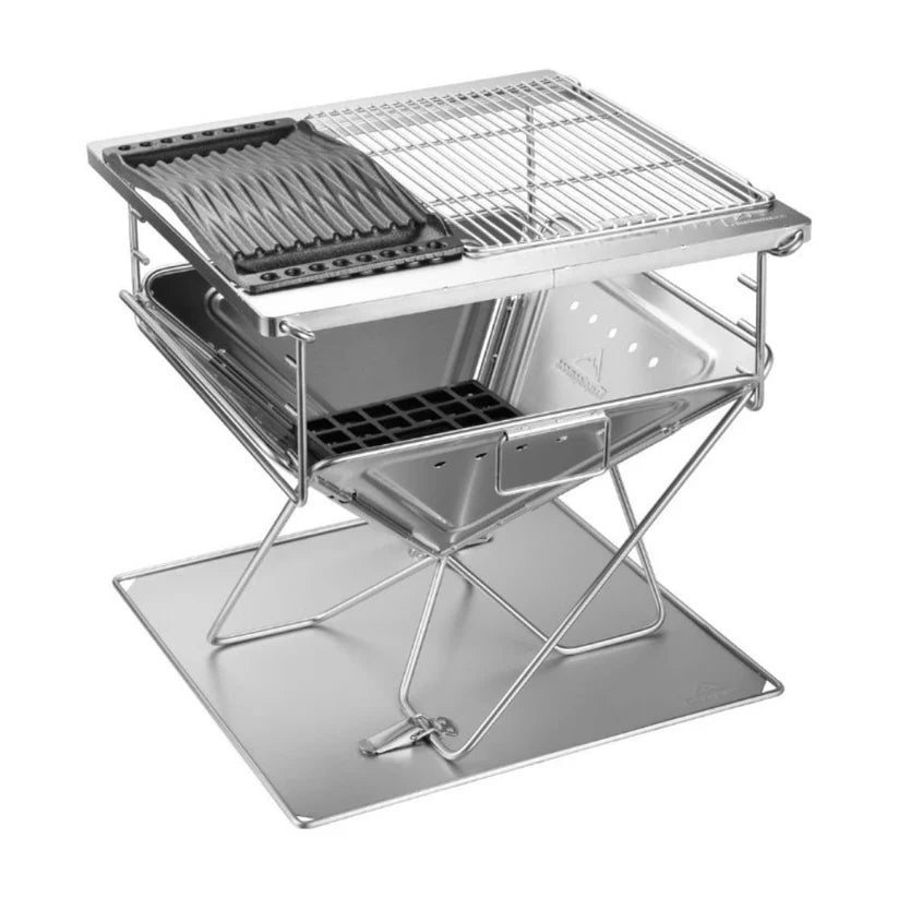 [Grill Accessory] Campingmoon W3; Cast Iron Plate Griddle Half Grill Plate