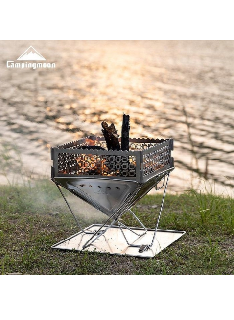 [Accessory] Campingmoon TKB-315-CU; Outdoor stainless steel cube fire fence windbreak guardrail camping grill windbreak camping equipment
