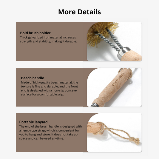 [Accessory] Campingmoon SJ-16; Copper Wire Grill Cleaning Brush