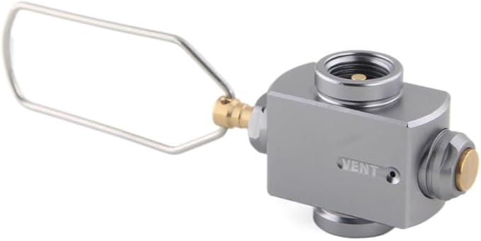 [Accessory] Campingmoon Z15; Gas Canister Refill Adapter, Portable Outdoor Gas Saver Lindal Valve Canister Shifter, Camping Canister Vent Valve