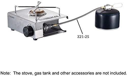 [Accessory] Campingmoon Z21-25; 9.8-inch Multi-function Gas Hose for EN417 Lindal Valve Screw-on Type Canister and Device
