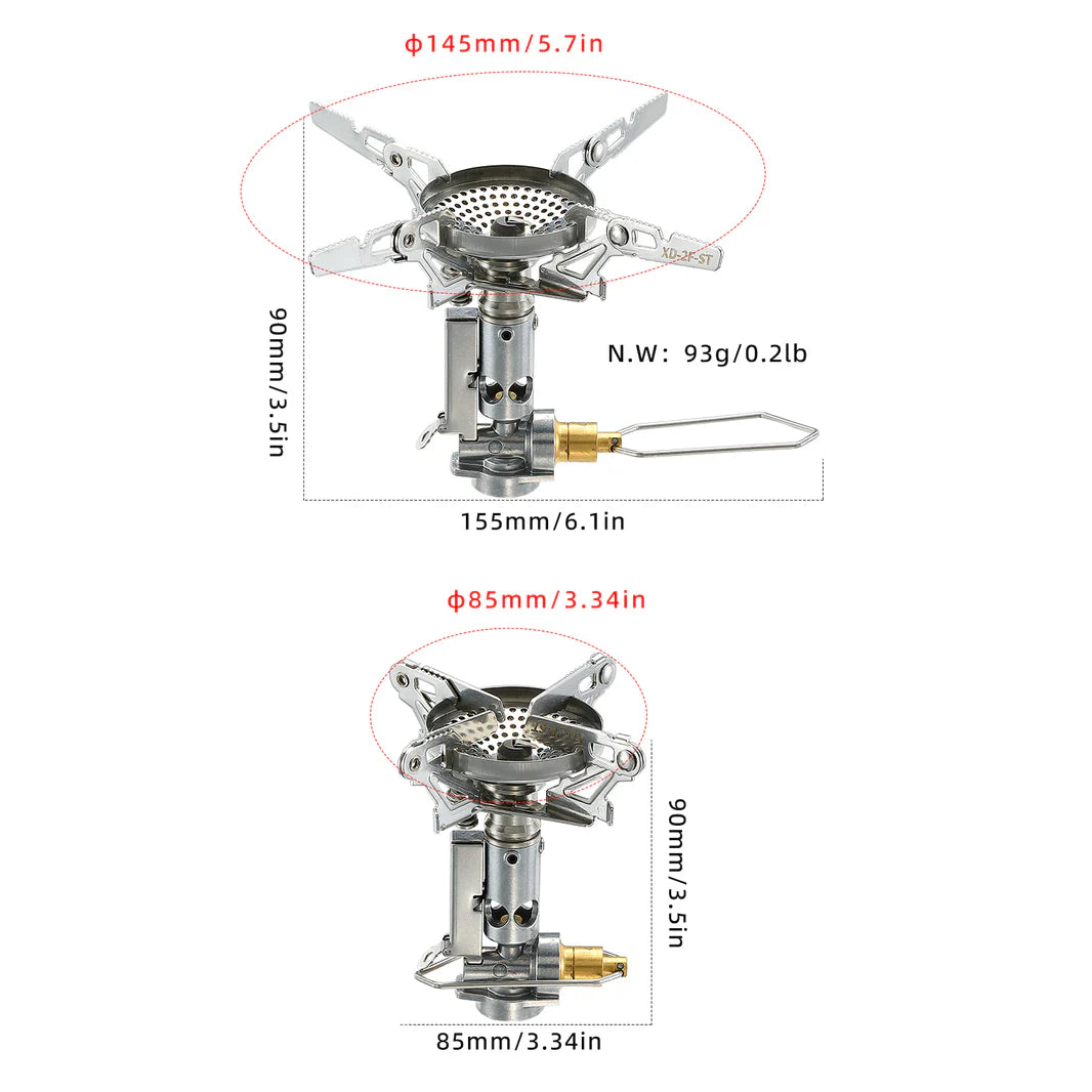 [Stove] Campingmoon XD-2F; Portable Camping Gas Stove with Ignitor & Flow Regulator Foldable for Outdoor