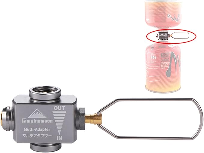 [Accessory] Campingmoon Z15; Gas Canister Refill Adapter, Portable Outdoor Gas Saver Lindal Valve Canister Shifter, Camping Canister Vent Valve