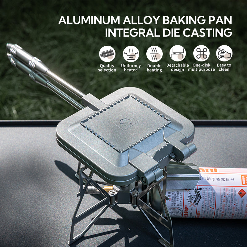 [Cookware] Campingmoon TT-1315; Sandwich Frying Toaster Pan Bread Toast Equipment Aluminum Stainless Steel Split Detachable Non-Stick Double Sided Grill Pan