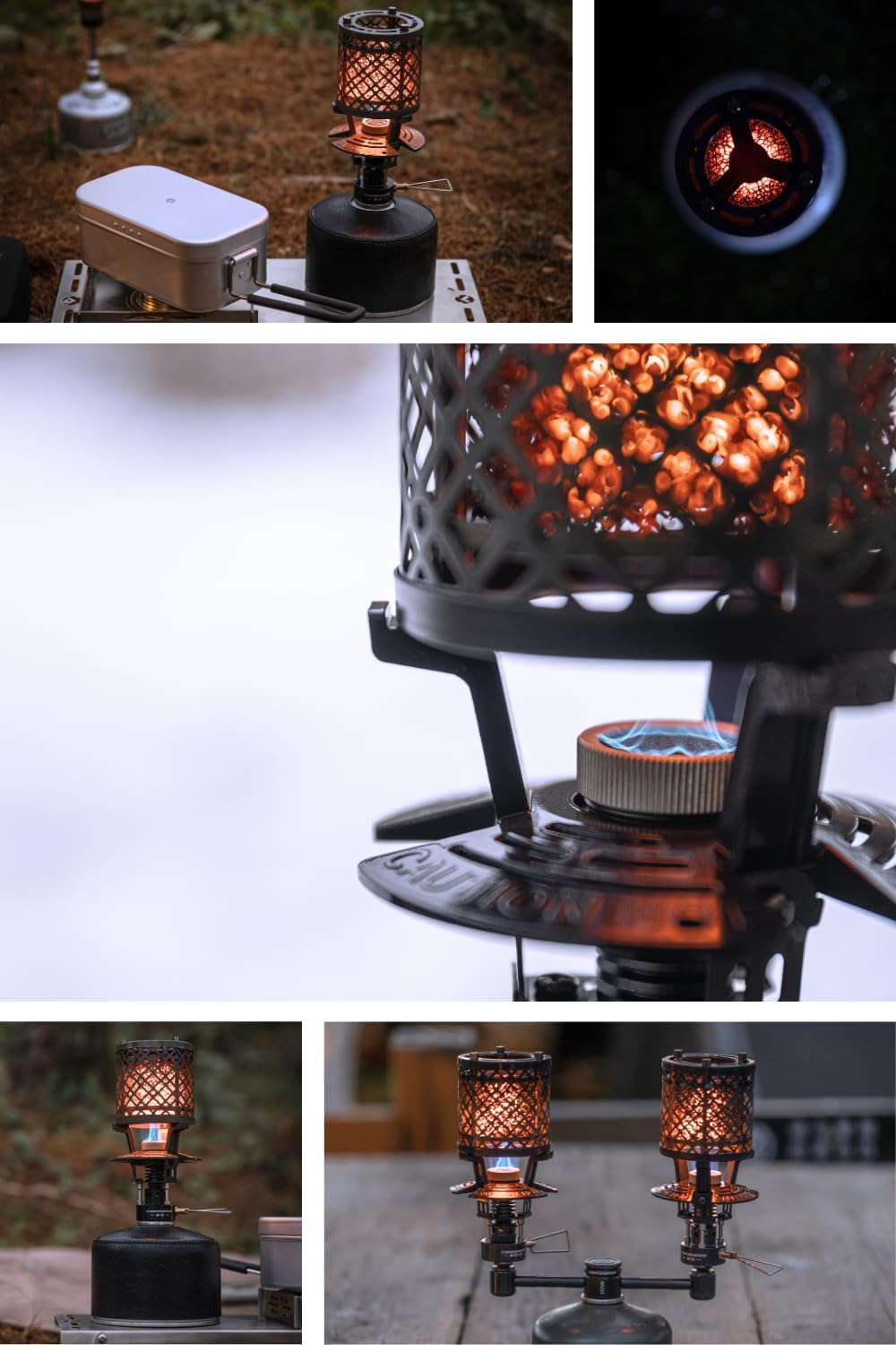 [Heater & Lantern] Campingmoon BKNX-92; Portable Stainless Steel Butane Heating Lamp Camping Outdoor Durable BBQ Heating Lamp Warmer Heater Lamp Stove Butane Gas Fuel Lantern Hiking Beach Travel Heavy Duty
