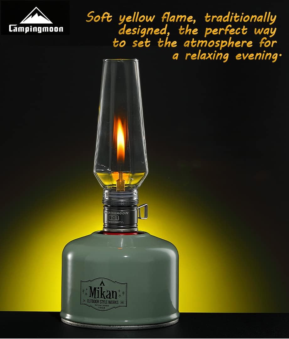 [Heater & Lantern] Campingmoon T-1; Camping Gas Lantern with Wooden Lantern Case