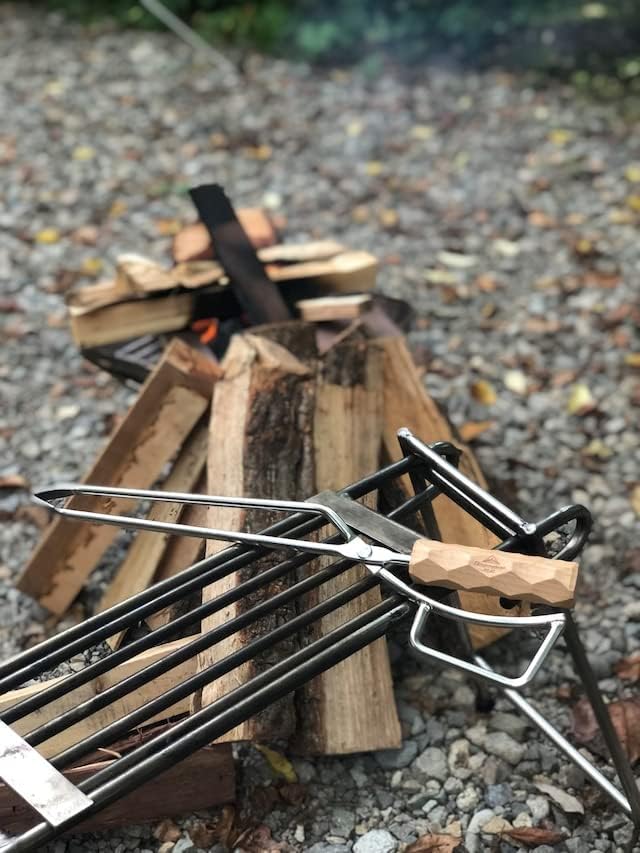 [Accessory] Campingmoon MS-42; Stainless Steel Fireplace Firewood Tongs