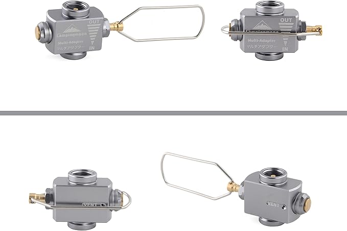 [Accessory] Campingmoon Z15; Gas Canister Refill Adapter, Portable Outdoor Gas Saver Lindal Valve Canister Shifter, Camping Canister Vent Valve