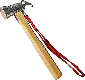 [Tent Tools] Campingmoon C5; Rhino Camping Hammer Portable Lightweight Multi-Purpose Stainless Steel Copper Head Solid Wood Handle Tent Peg Stakes Ground Nail