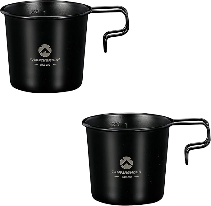 [Cookware] Campingmoon BKS-190-2p; 304 Stainless Steel Small Beer Mug, 7oz (210ml), 2Pcs