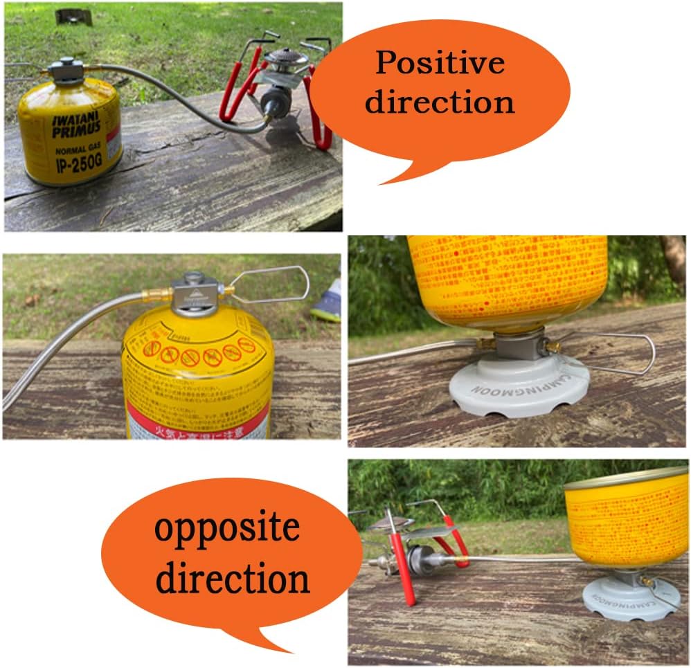 [Accessory] Campingmoon Z21-25; 9.8-inch Multi-function Gas Hose for EN417 Lindal Valve Screw-on Type Canister and Device