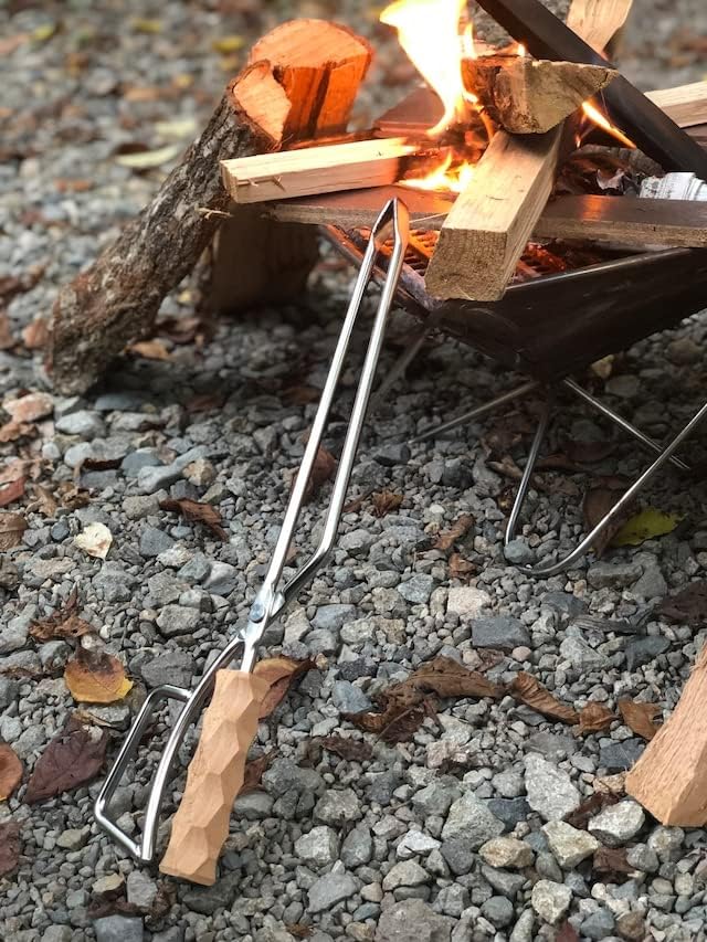 [Accessory] Campingmoon MS-42; Stainless Steel Fireplace Firewood Tongs