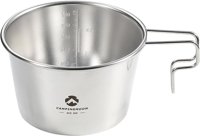 [Cookware] Campingmoon S369; Deep Sierra Cup 600ml Outdoor Camping Stainless Steel Sierra Cup Deep