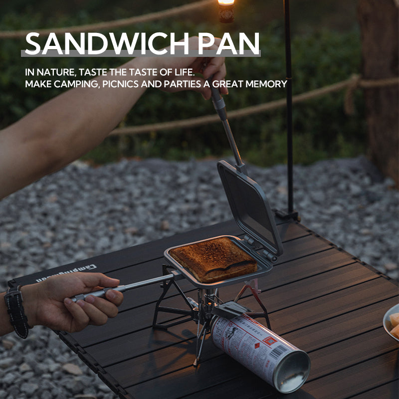 [Cookware] Campingmoon TT-1315; Sandwich Frying Toaster Pan Bread Toast Equipment Aluminum Stainless Steel Split Detachable Non-Stick Double Sided Grill Pan