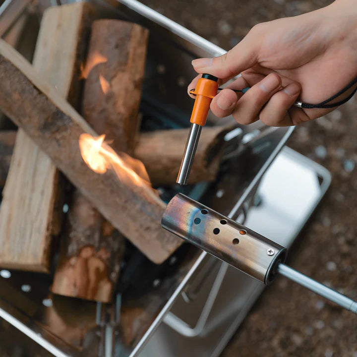 [Grill & Fire Pit] Campingmoon MT-035; 3-in-1 Portable Stainless Steel Wood Burning Grill & Fire Pit, 14x15.35-Inch, with Carrying Bag