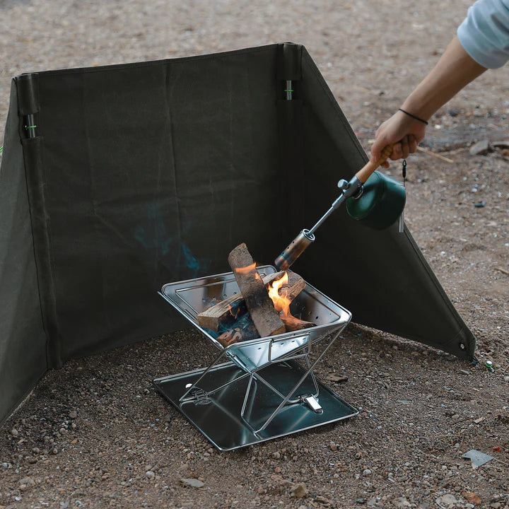 [Grill & Fire Pit] Campingmoon MT-035; 3-in-1 Portable Stainless Steel Wood Burning Grill & Fire Pit, 14x15.35-Inch, with Carrying Bag