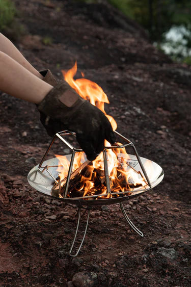 [Cookware Accessory] Campingmoon MT-2-ST; Collapsible Stainless Steel Campfire Cooking Stand Trivet for Outdoor Camping