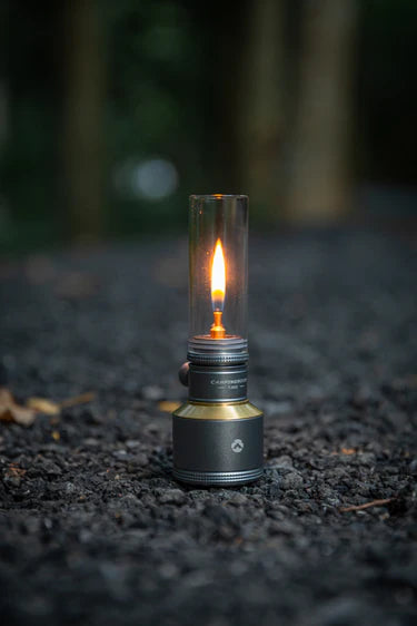 [Heater & Lantern] Campingmoon T-1D15; Camping Gas Lantern, Wooden Case Gas Candle with Empty Tank