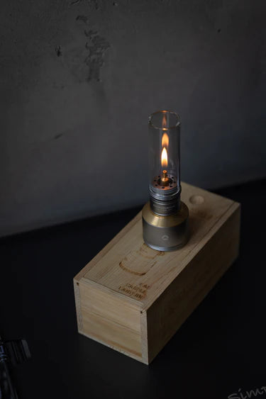 [Heater & Lantern] Campingmoon T-1D15; Camping Gas Lantern, Wooden Case Gas Candle with Empty Tank