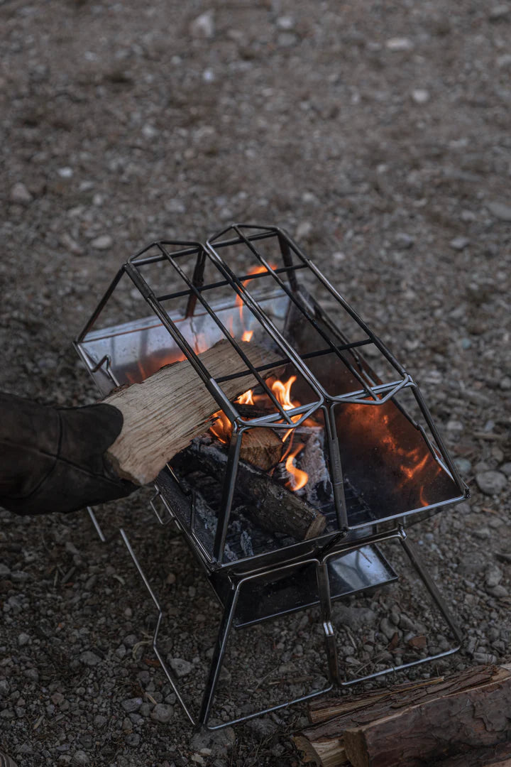 [Cookware Accessory] Campingmoon MT-3-ST; Collapsible Stainless Steel Campfire Cooking Stand Trivet for Outdoor Camping